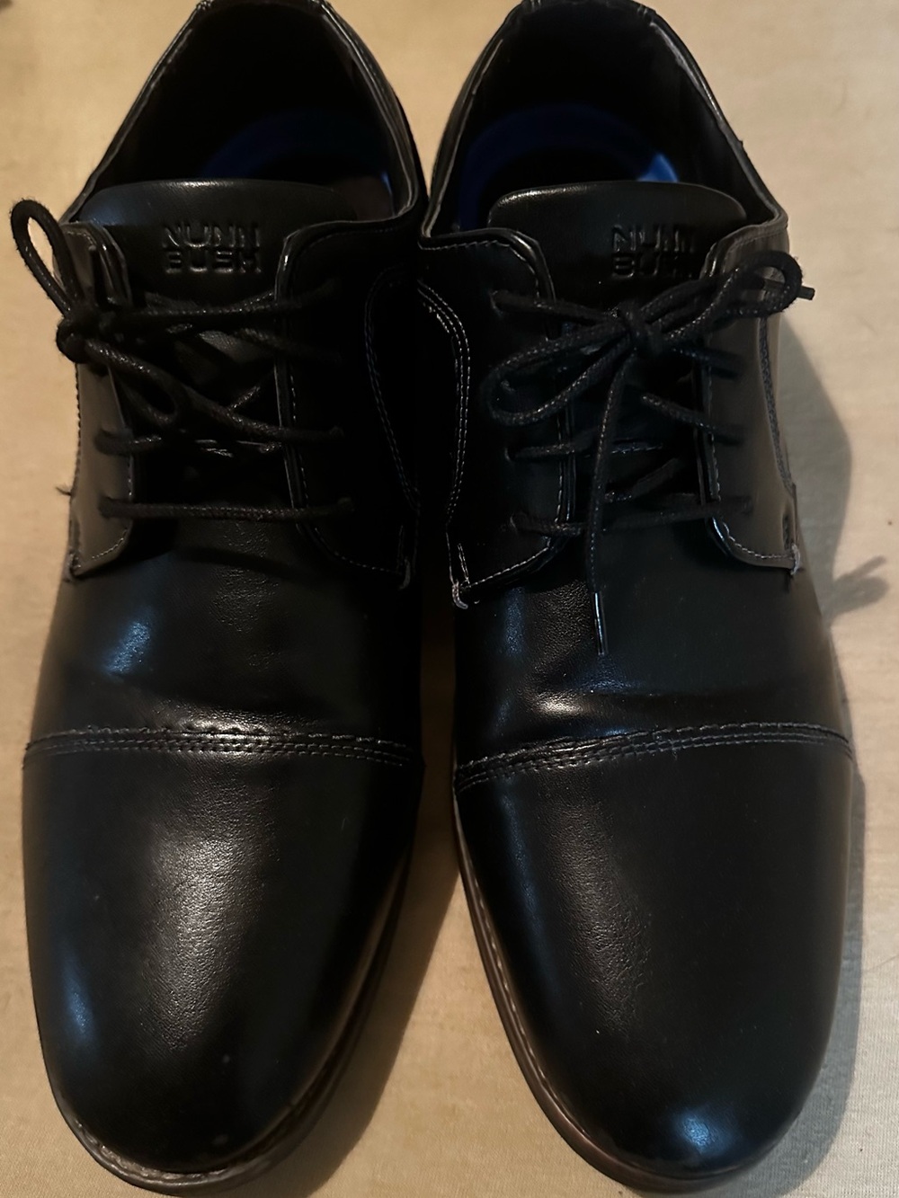 Nunn Bush Black Leather Cap-Toe Derby Shoes Size 12